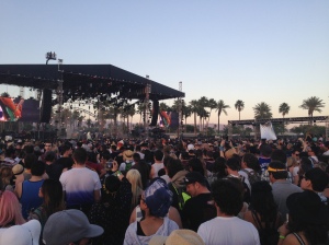 Outdoor Stage as Alabama Shakes rocks out the crowd at sunset.